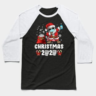 Dabbing Santa's claus mask quarantine Christmas 2020 candy cane quarantine Baseball T-Shirt